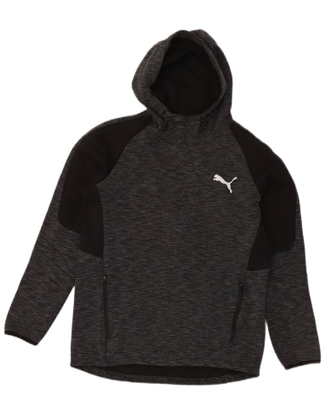 Puma Mens Hoodie Jumper Médio Cinza Algodão Flecked