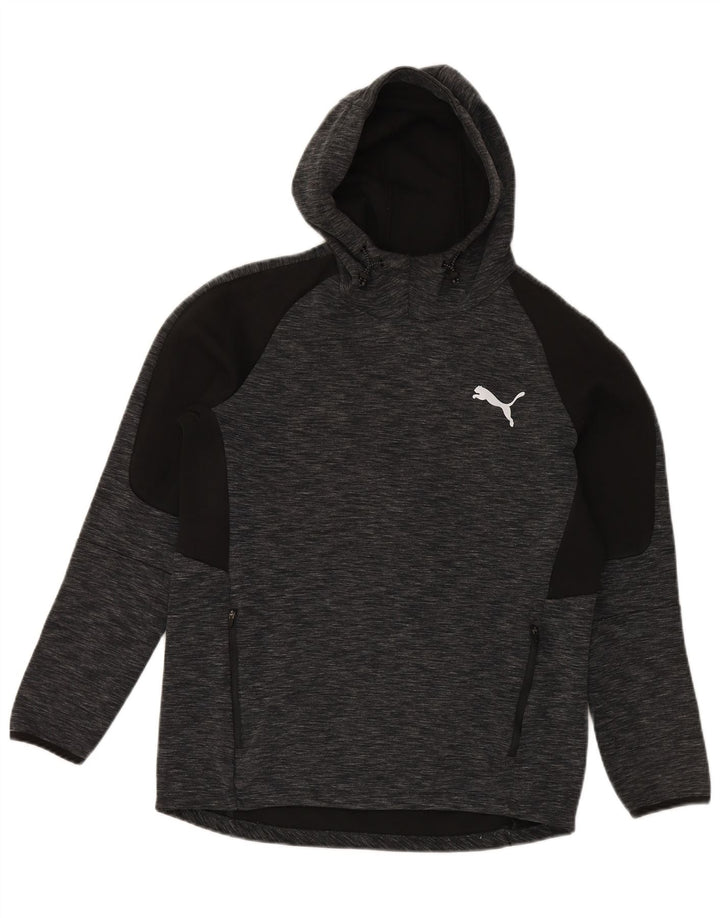 Puma Mens Hoodie Jumper Médio Cinza Algodão Flecked