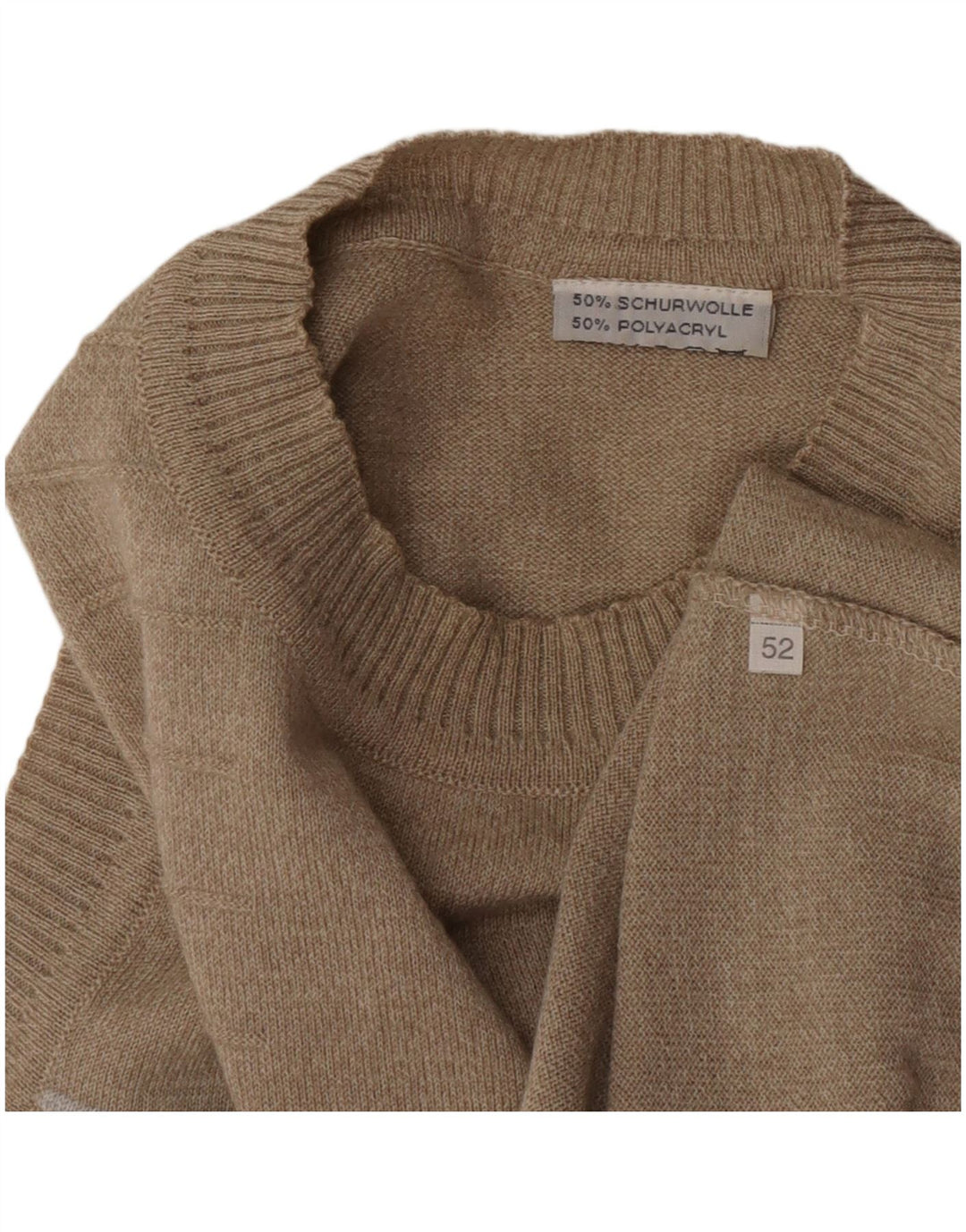 Colete masculino vintage regata IT 52 grande lã virgem listrada cinza