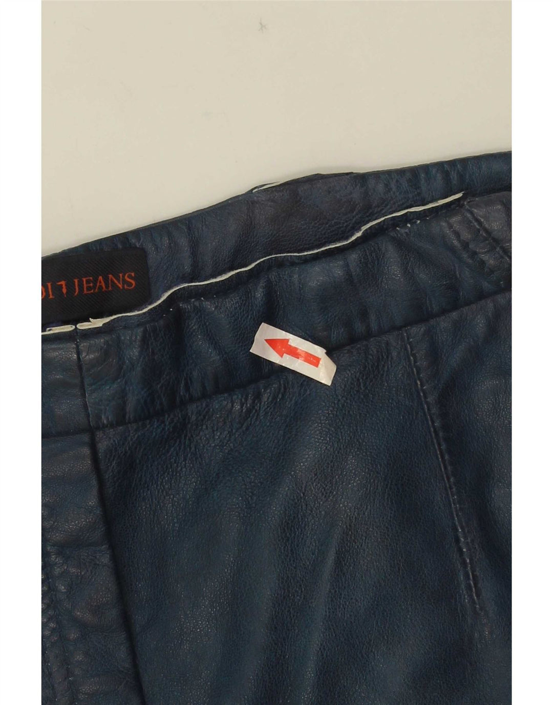 Shorts feminino de couro Trussardi W30 médio azul marinho