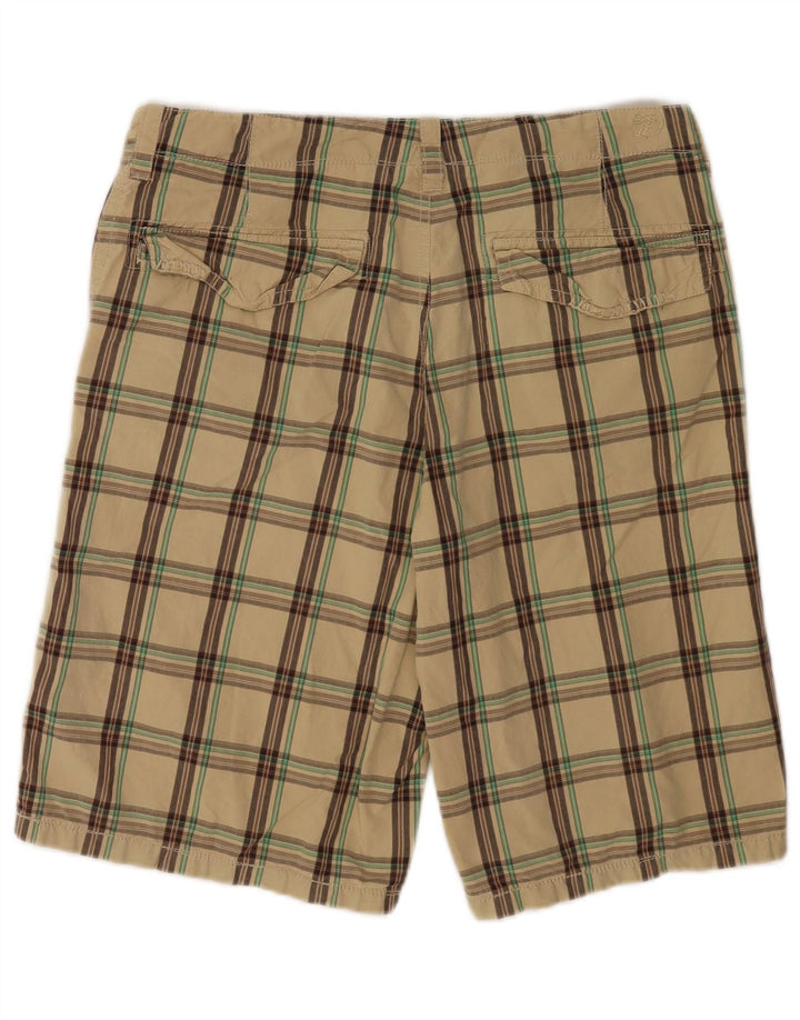 Tom Tailor Mens Chino Shorts W32 Algodão Xadrez Bege Médio
