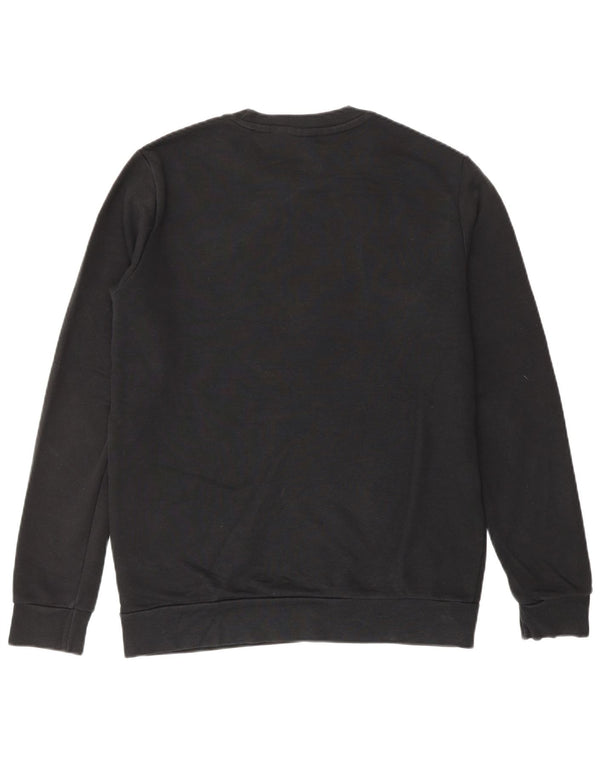 ADIDAS Mens Graphic Sweatshirt Jumper Pequeno Algodão Preto