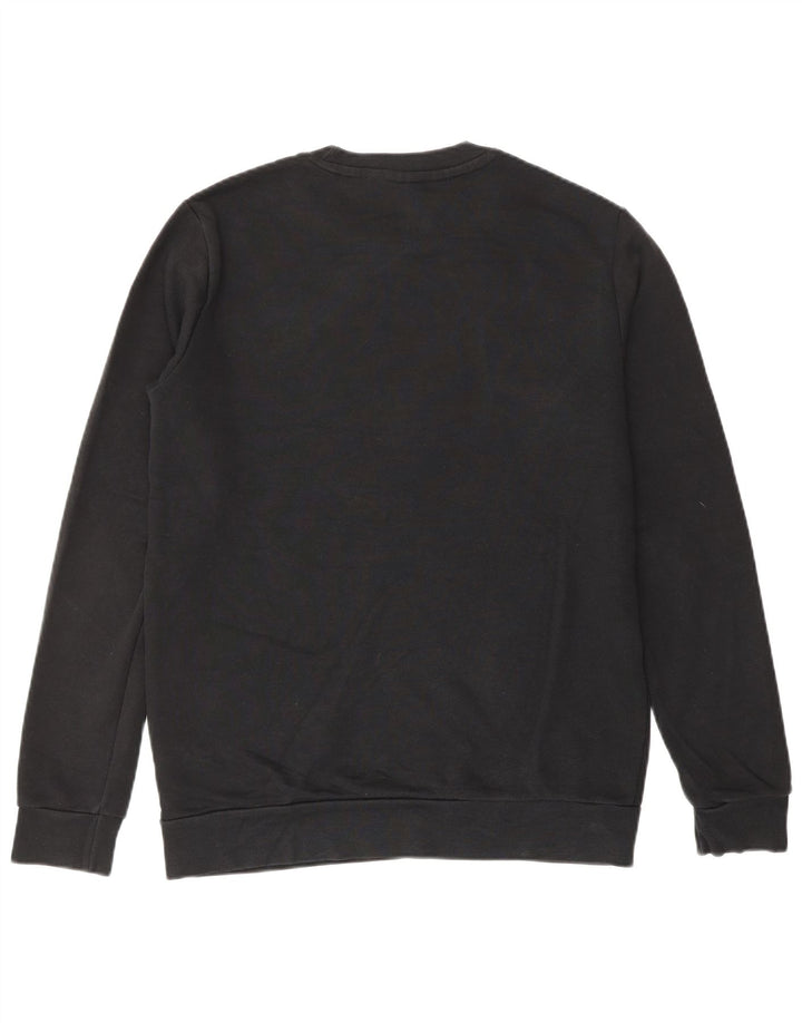 ADIDAS Mens Graphic Sweatshirt Jumper Pequeno Algodão Preto