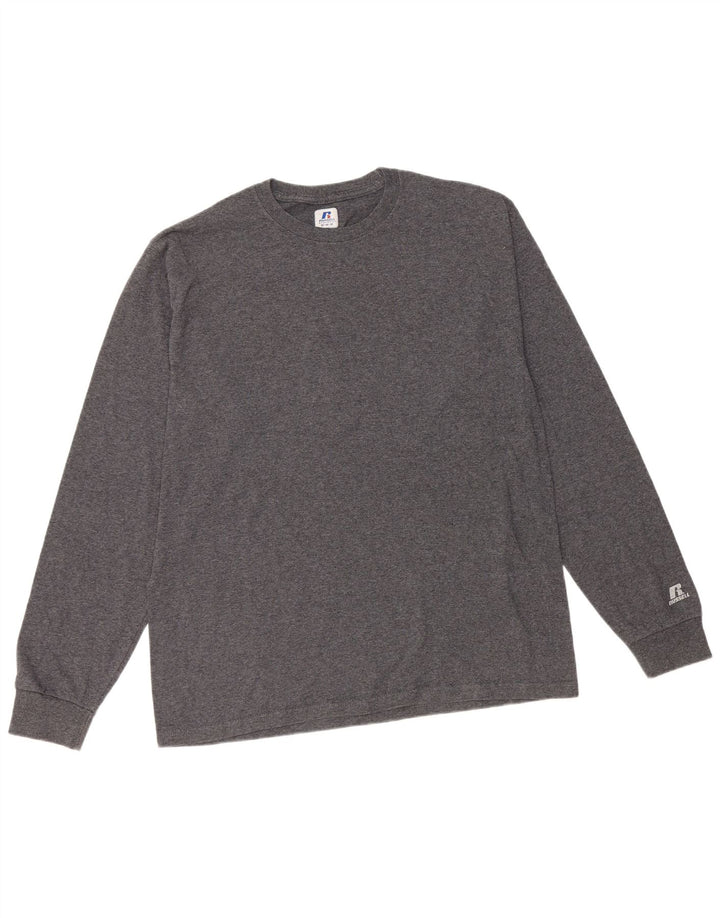 Russell Athletic Mens Top Manga Longa Cinza Médio