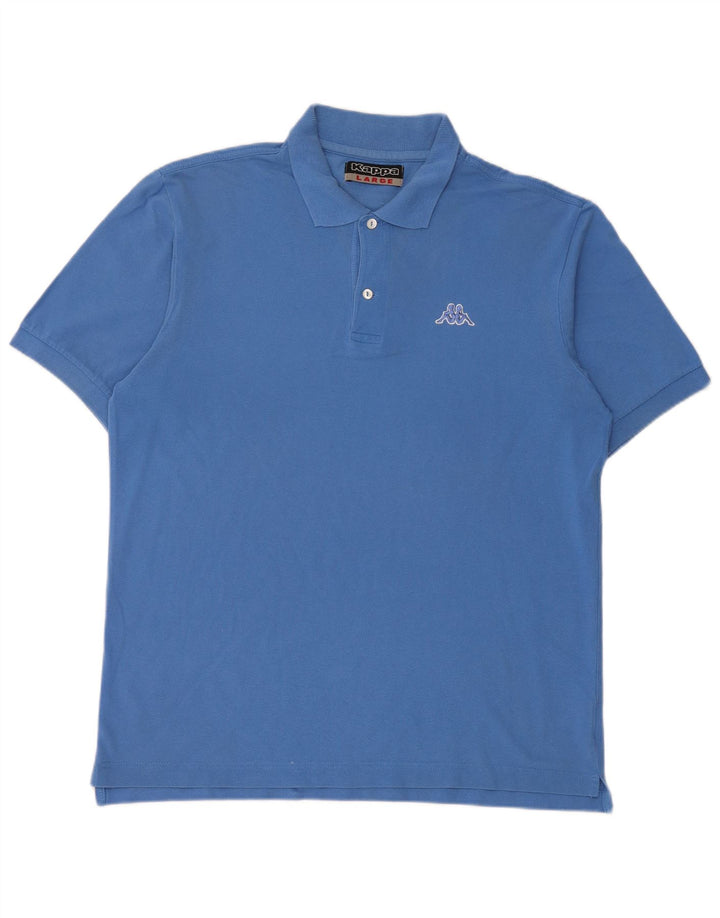 Camisa polo masculina Kappa grande algodão azul