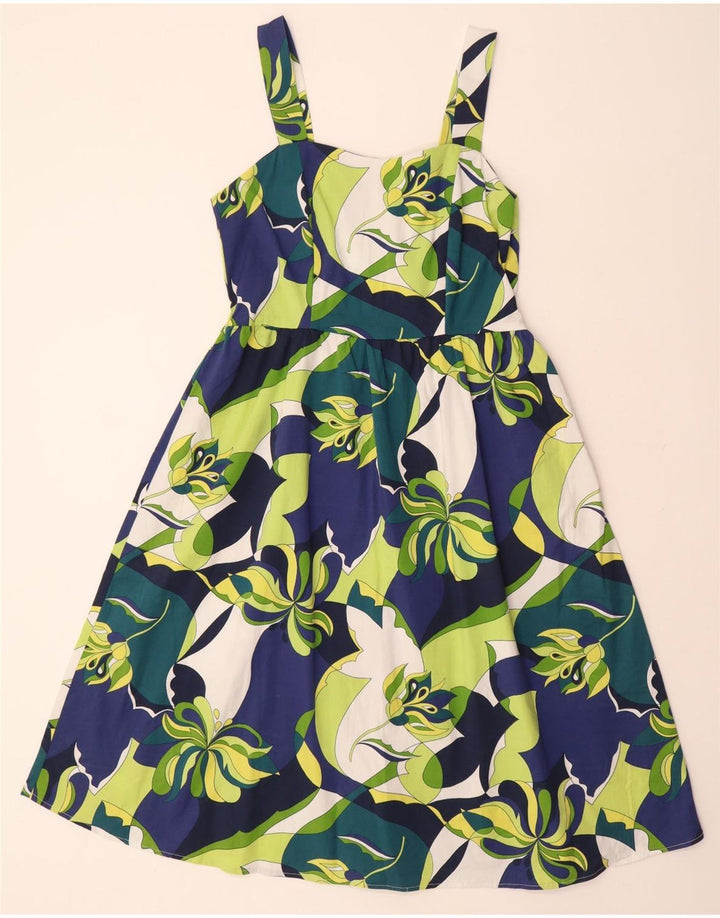 VINTAGE Vestido feminino IT 48 XL algodão floral multicolorido