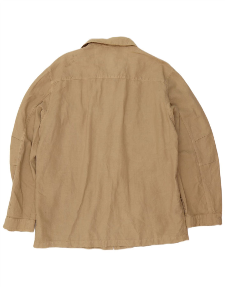 Jaqueta utilitária masculina Belfe UK 44 2XL algodão bege