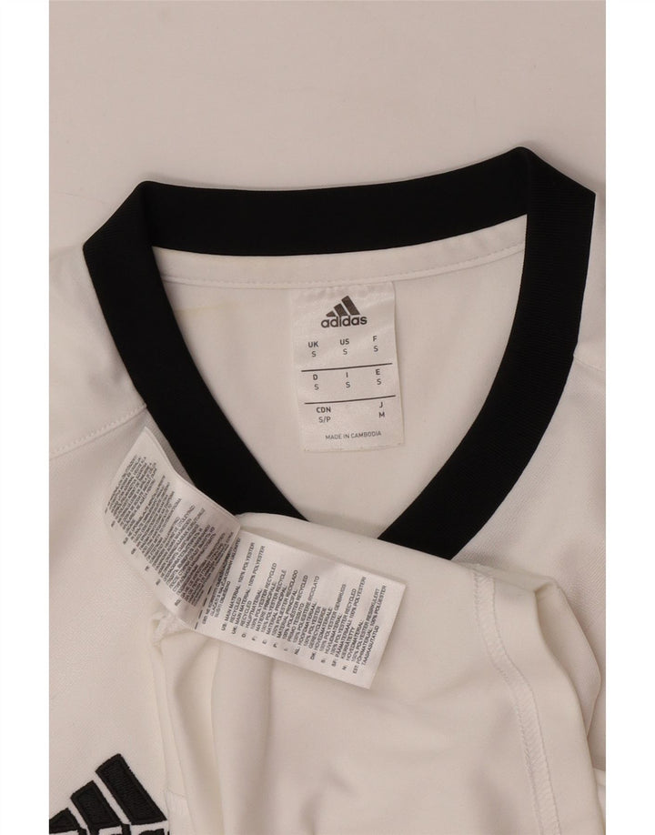 Adidas Mens Climalite Camiseta Top Pequeno Poliéster Branco