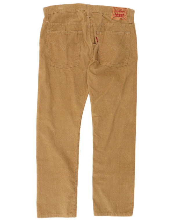 Calça masculina Levi's 504 reta de veludo W36 L32 algodão bege