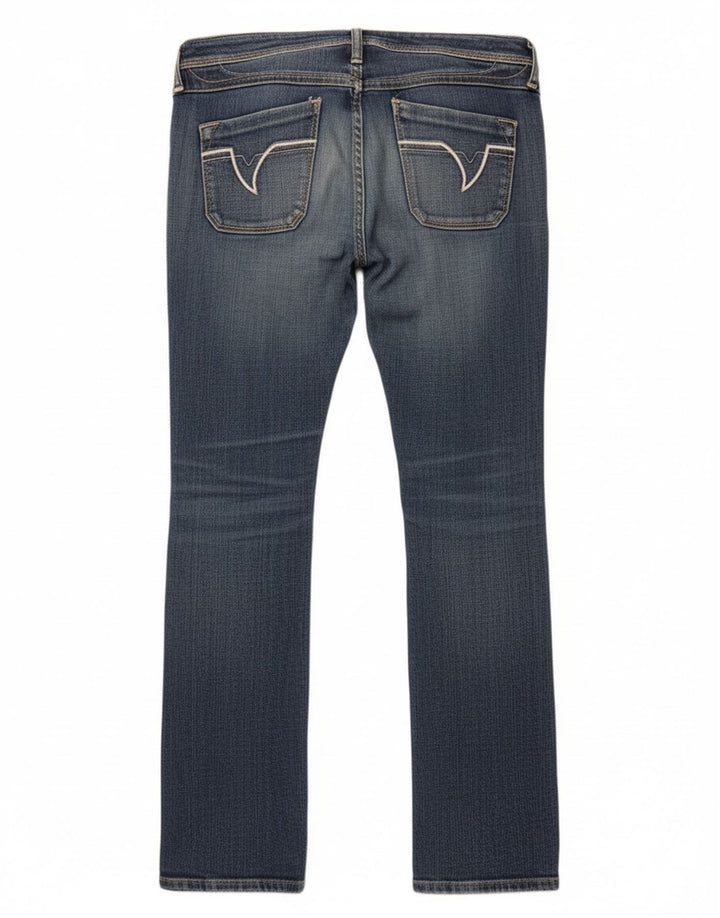 Jeans feminino Diesel Lowky Straight W26 L32 azul marinho algodão