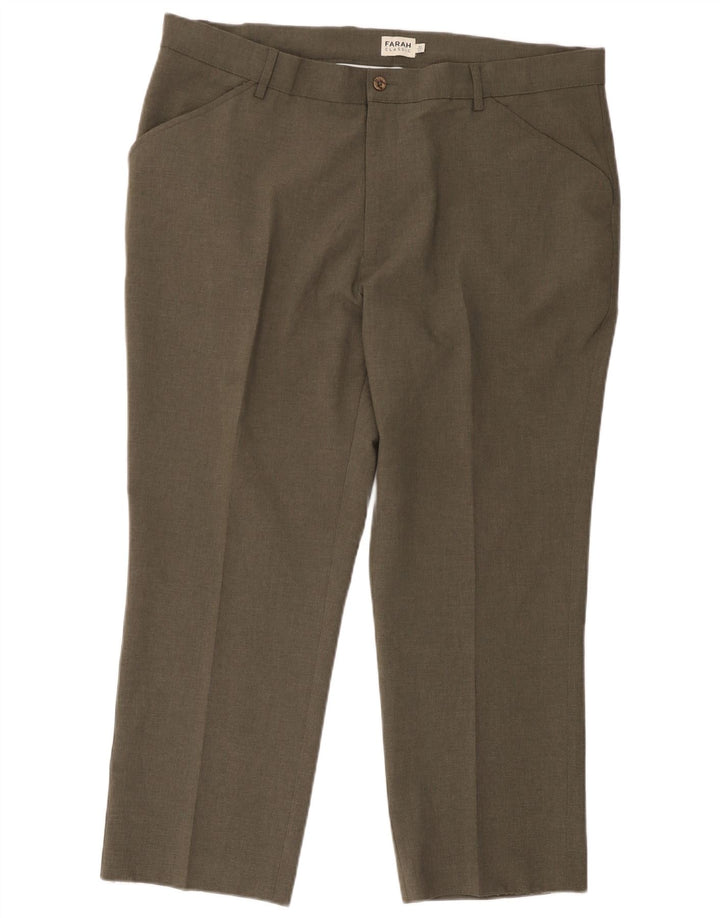Calça casual cônica masculina Farah W42 L27 poliéster cáqui