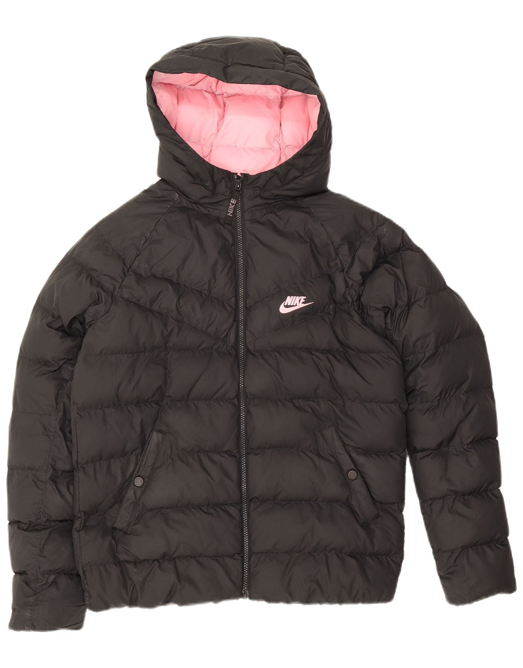 Jaqueta acolchoada com capuz Nike Girls 13-14 anos XL preto poliéster