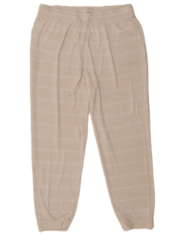 Calça de treino feminina Fat Face Joggers UK 16 grande listrado branco