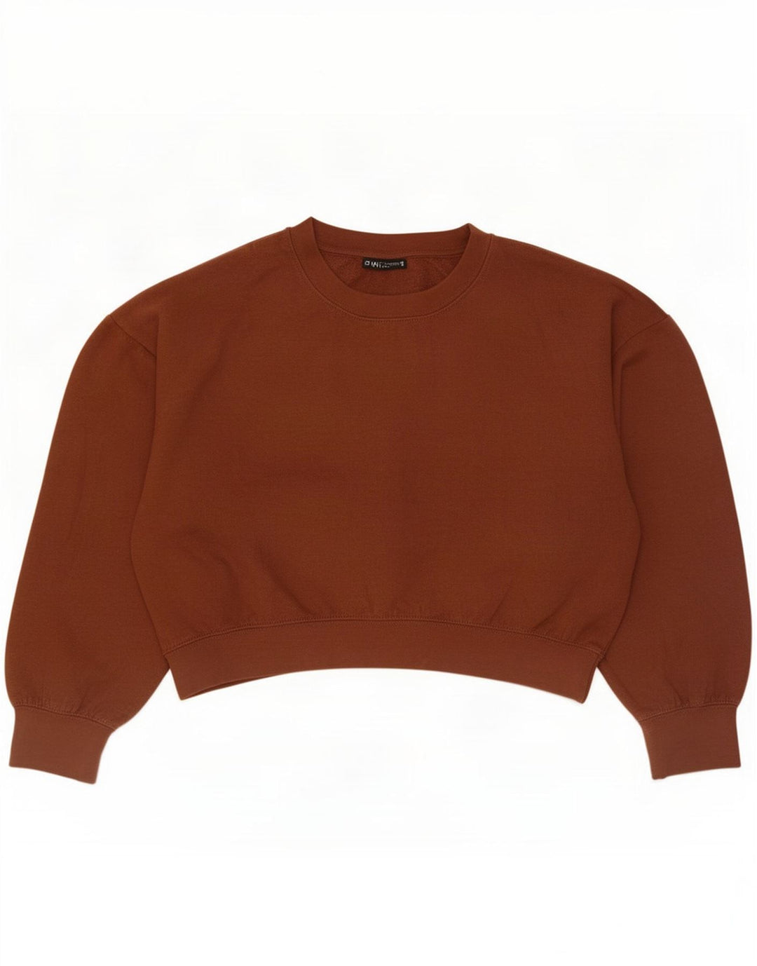 Zara Womens Crop Oversized Moletom Jumper UK 14 Médio Marrom Poliéster