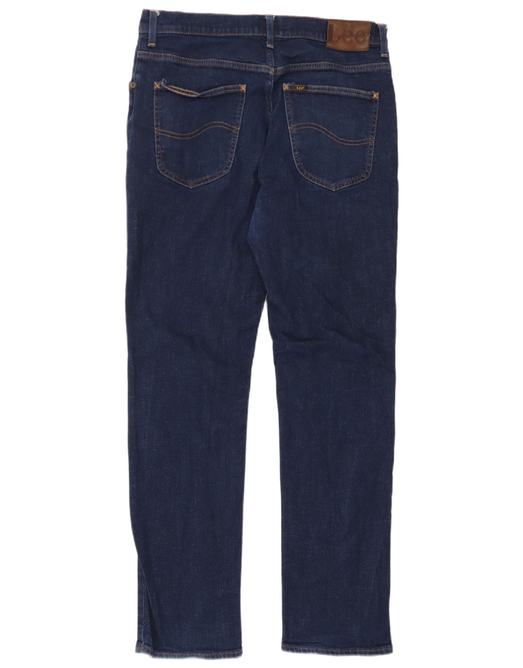 Lee Womens Brooklyn Straight Jeans W33 L29 Azul Marinho Algodão