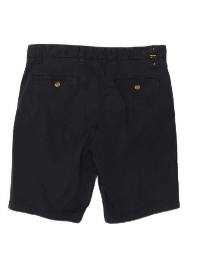 BLAUER Mens Chino Shorts W31 Médio Algodão Azul Marinho