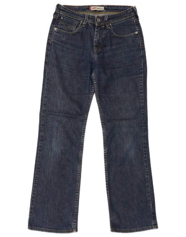 Calça jeans feminina Levi's 627 Straight W28 L30 azul algodão