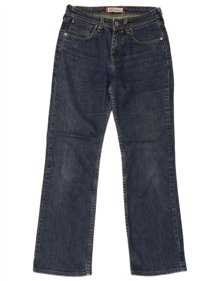 Calça jeans feminina Levi's 627 Straight W28 L30 azul algodão