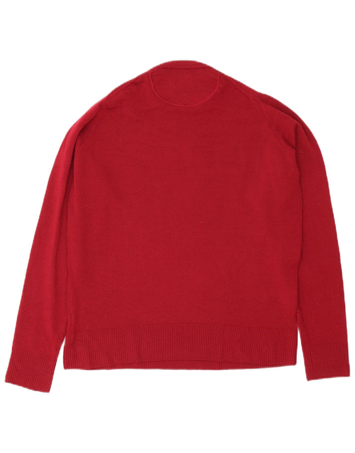 Suéter masculino Trussardi Jeans com gola redonda, lã média cor de vinho