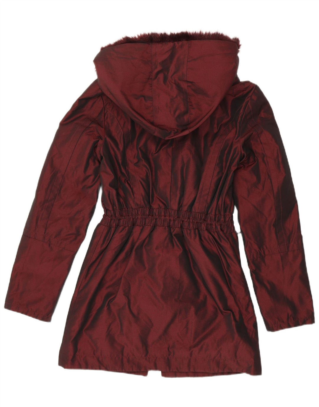 Jaqueta Parka com capuz feminina Ted Baker tamanho 1 XS Borgonha poliéster