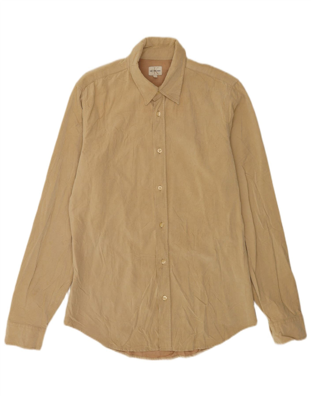 Camisa masculina Calvin Klein Jeans grande viscose bege