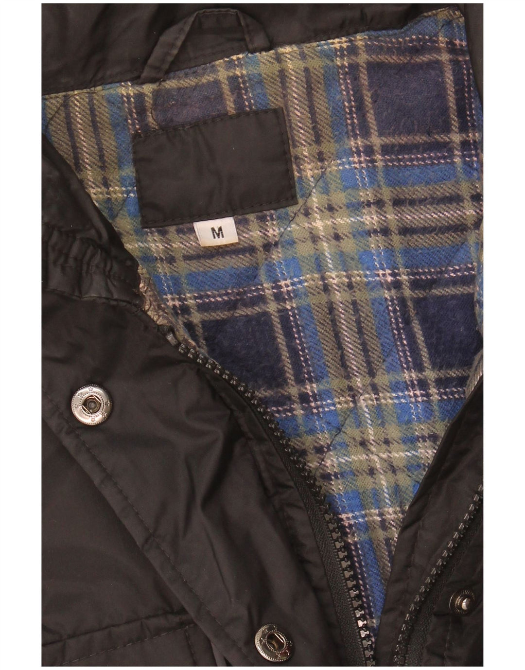 Jaqueta utilitária feminina VINTAGE UK 14 nylon preto médio