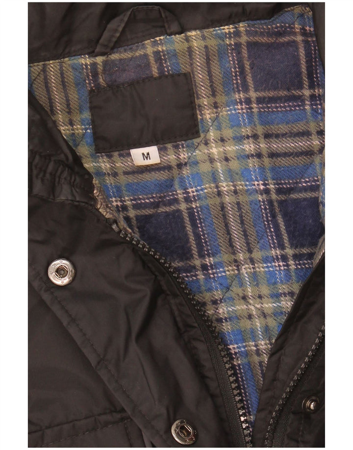 Jaqueta utilitária feminina VINTAGE UK 14 nylon preto médio