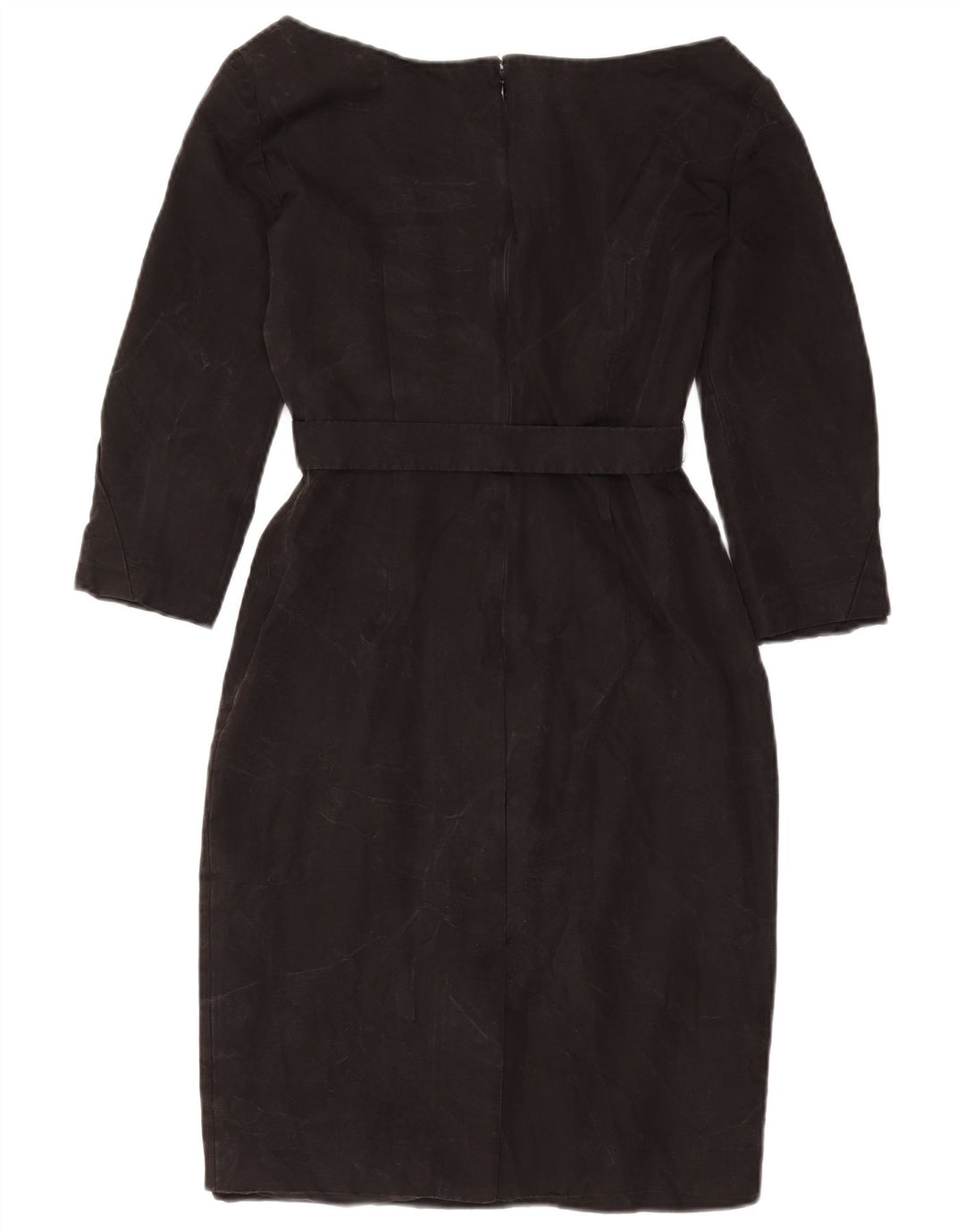 Prada vestido feminino manga 3/4 com bainha IT 40 pequeno preto Cupro