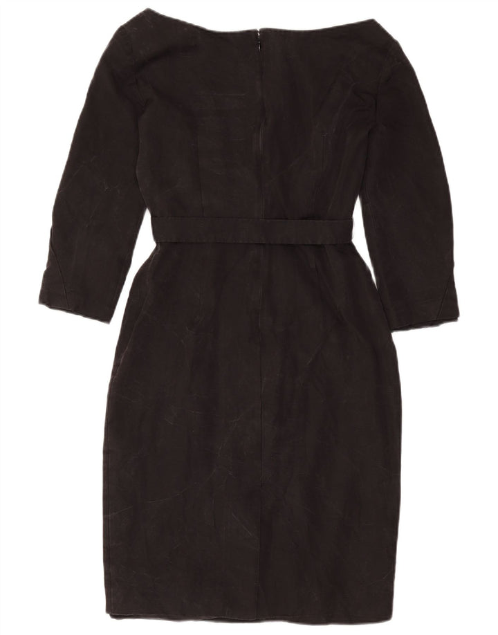 Prada vestido feminino manga 3/4 com bainha IT 40 pequeno preto Cupro