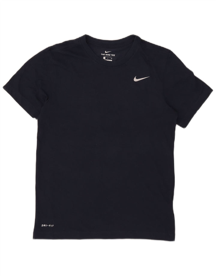 Camiseta masculina Nike Dri Fit Top pequeno algodão azul marinho