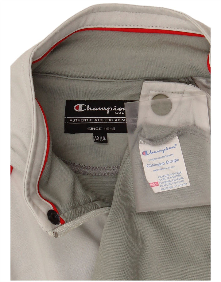 Jaqueta Champion Meninos Treino Top 13-14 Anos Cinza Colorblock Poliéster