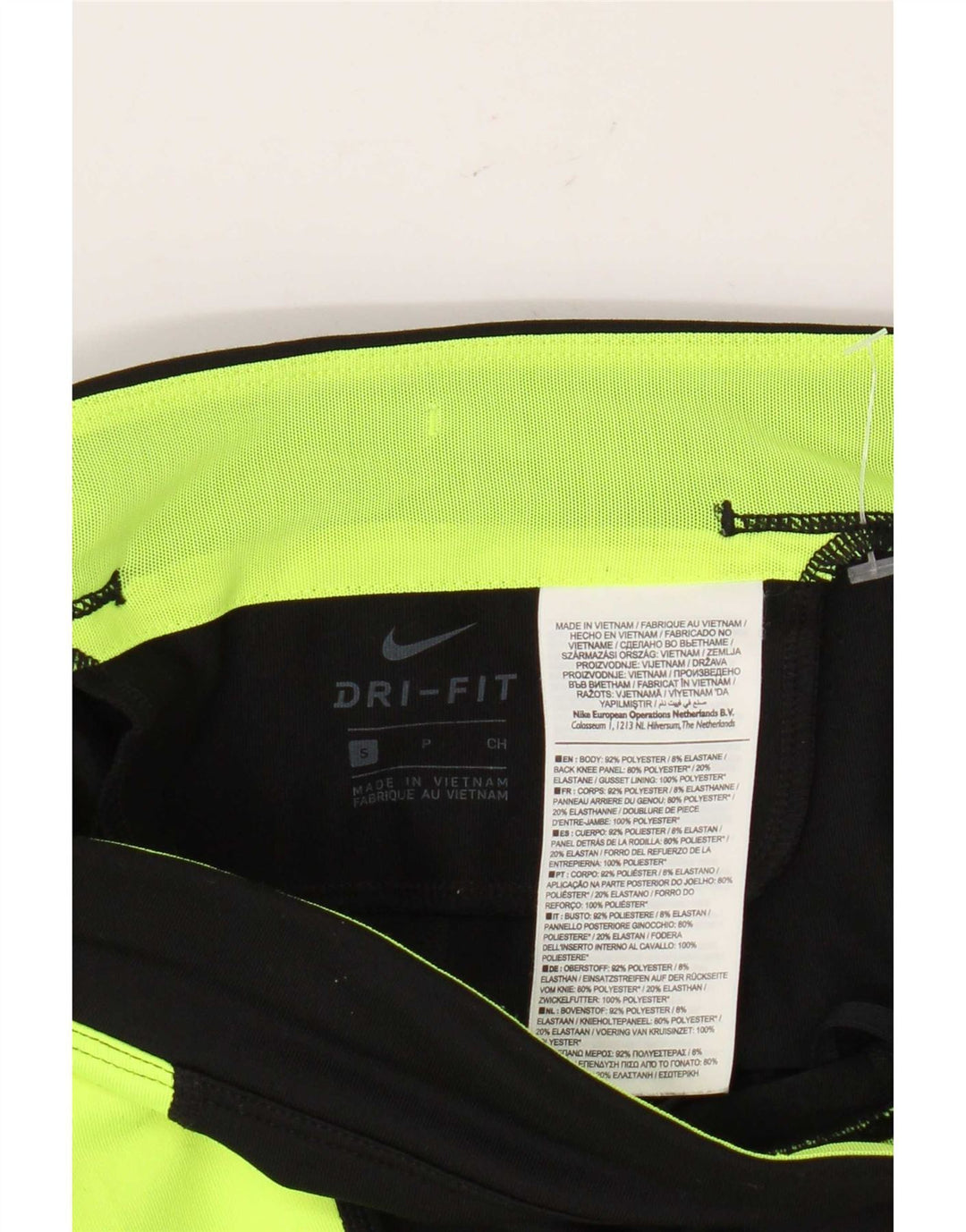 Leggings Nike Dri Fit para mulher UK 10 pequeno preto colorblock poliéster