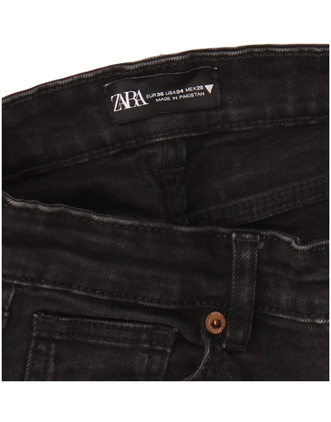 Zara Jeans feminino queimado EU 36 XS W26 L25 preto