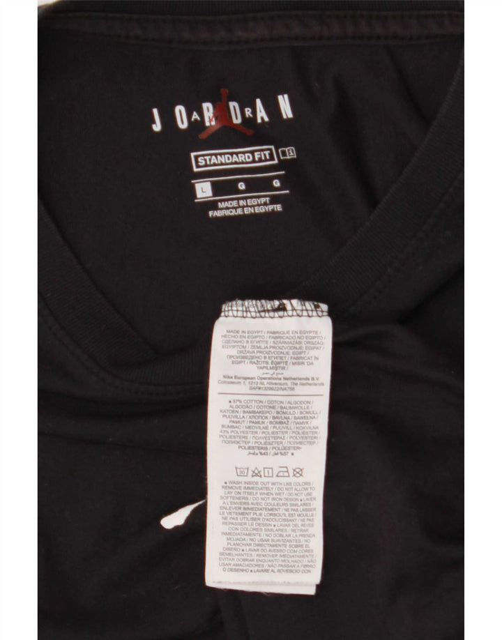 Camiseta masculina Jordan grande algodão preto