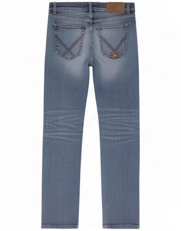Roy Rogers Mens Regular Fit Straight Jeans W33 L30 Azul Algodão