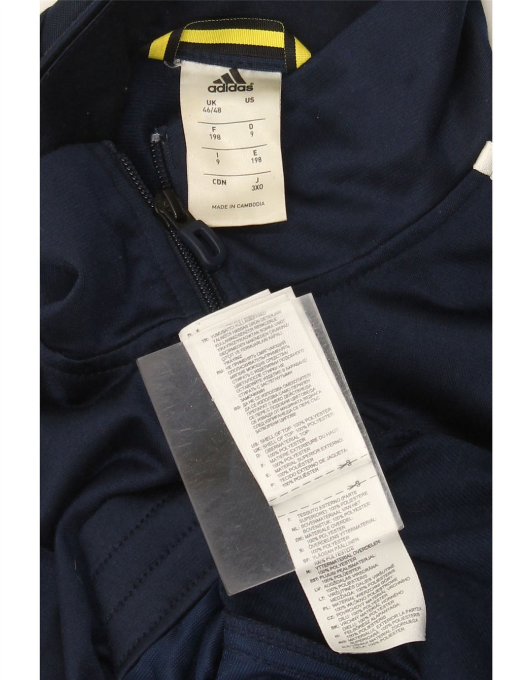 Adidas Mens Tracksuit Top Jacket UK 46/48 XL Azul Marinho Colorblock