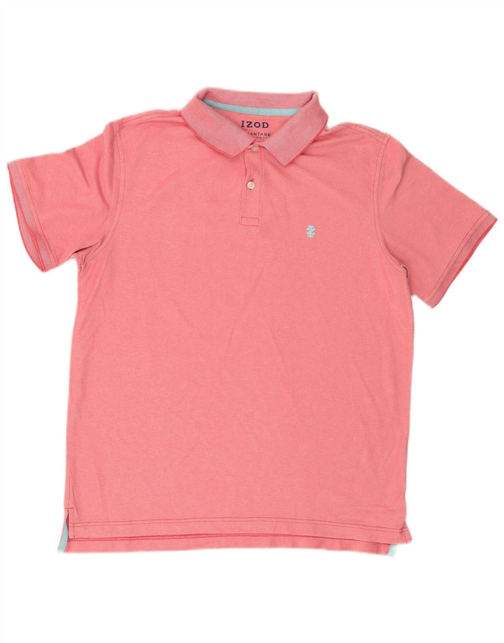 Camisa polo masculina IZOD algodão rosa médio