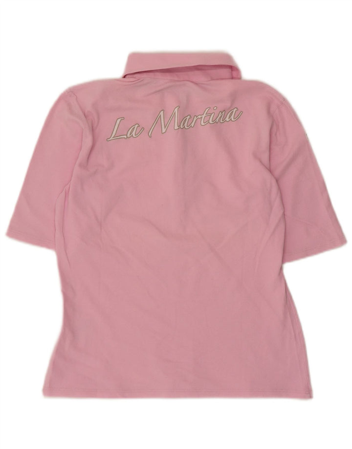 Camisa polo feminina La Martina IT 44 algodão rosa médio