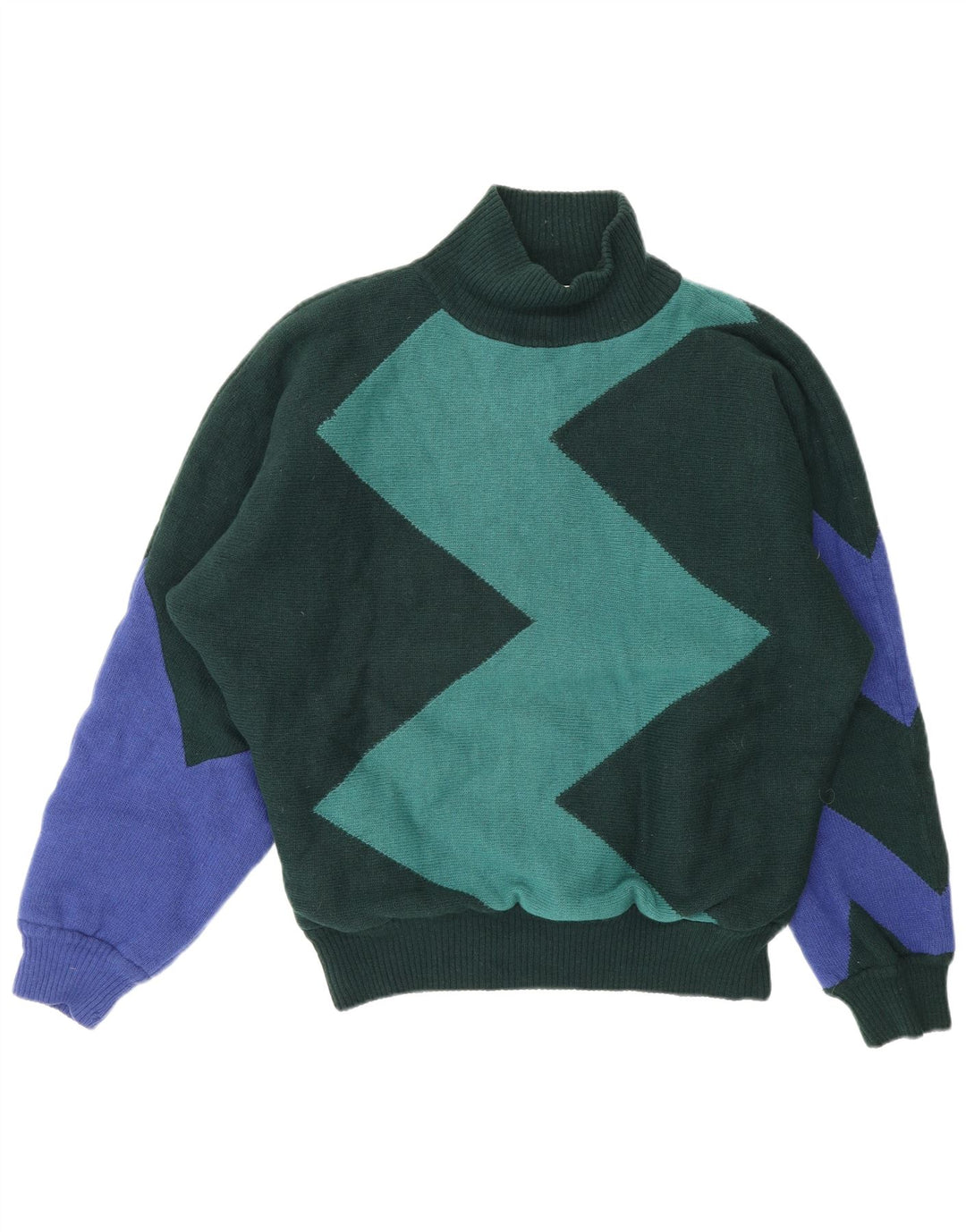 Suéter masculino Gianni Versace com gola tartaruga e bloco colorido verde médio