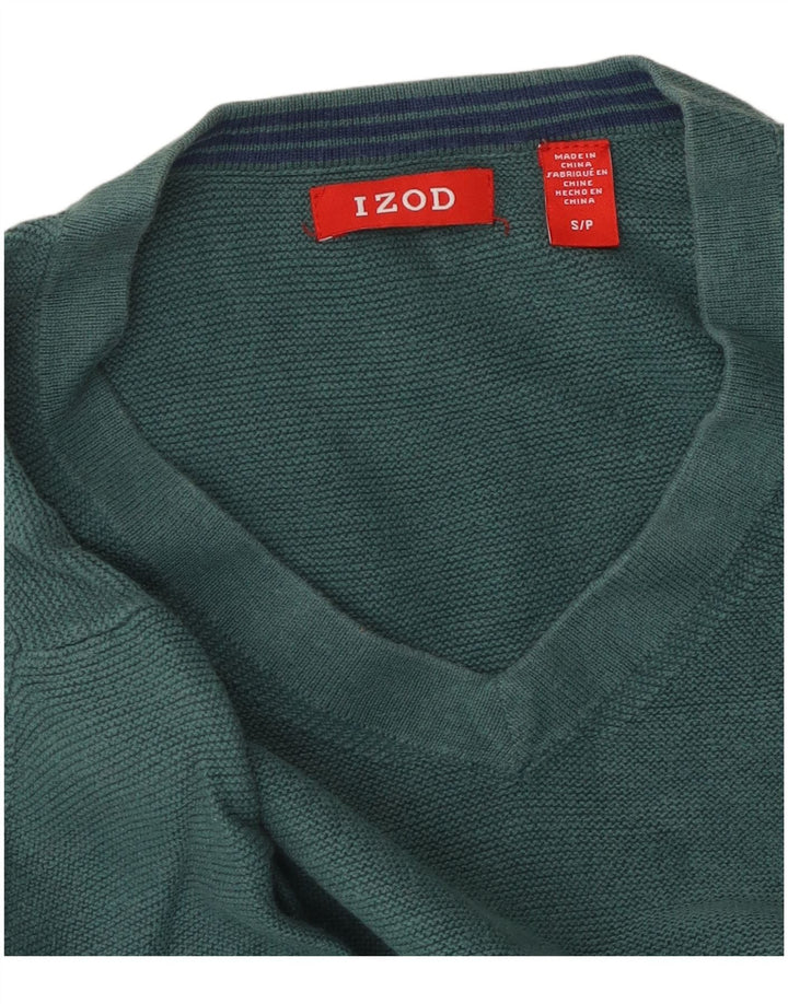 Suéter feminino grande com decote em V IZOD Reino Unido 10 pequeno verde