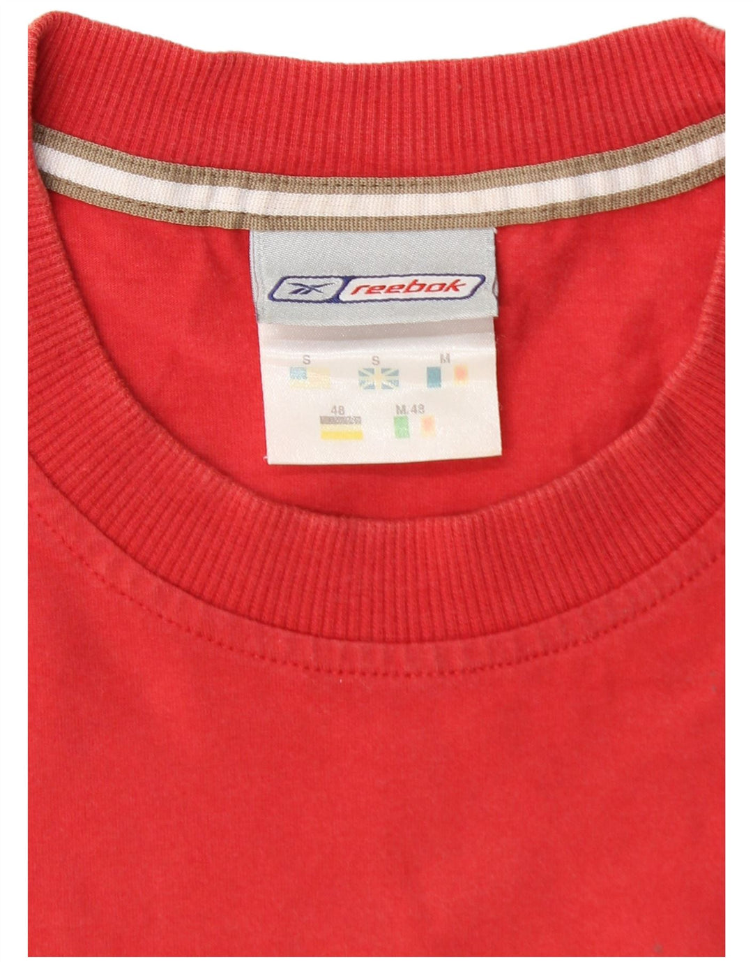 REEBOK Camiseta masculina gráfica Top pequeno vermelho