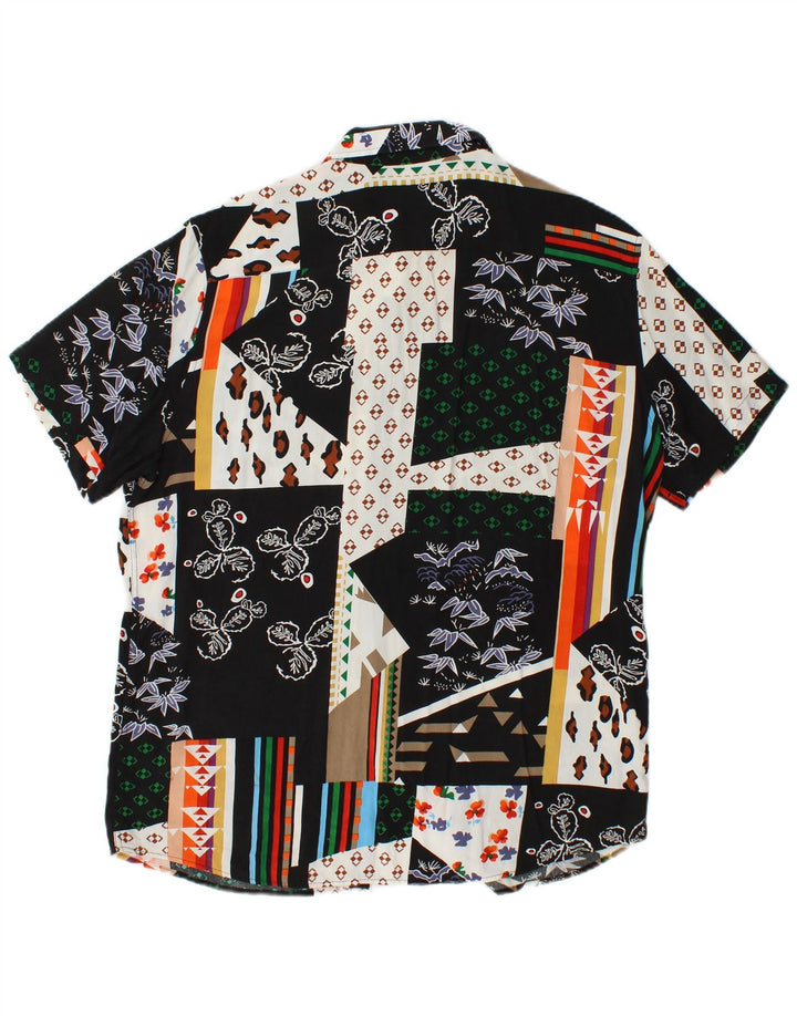 Camisa masculina VINTAGE manga curta XL patchwork multicolorido