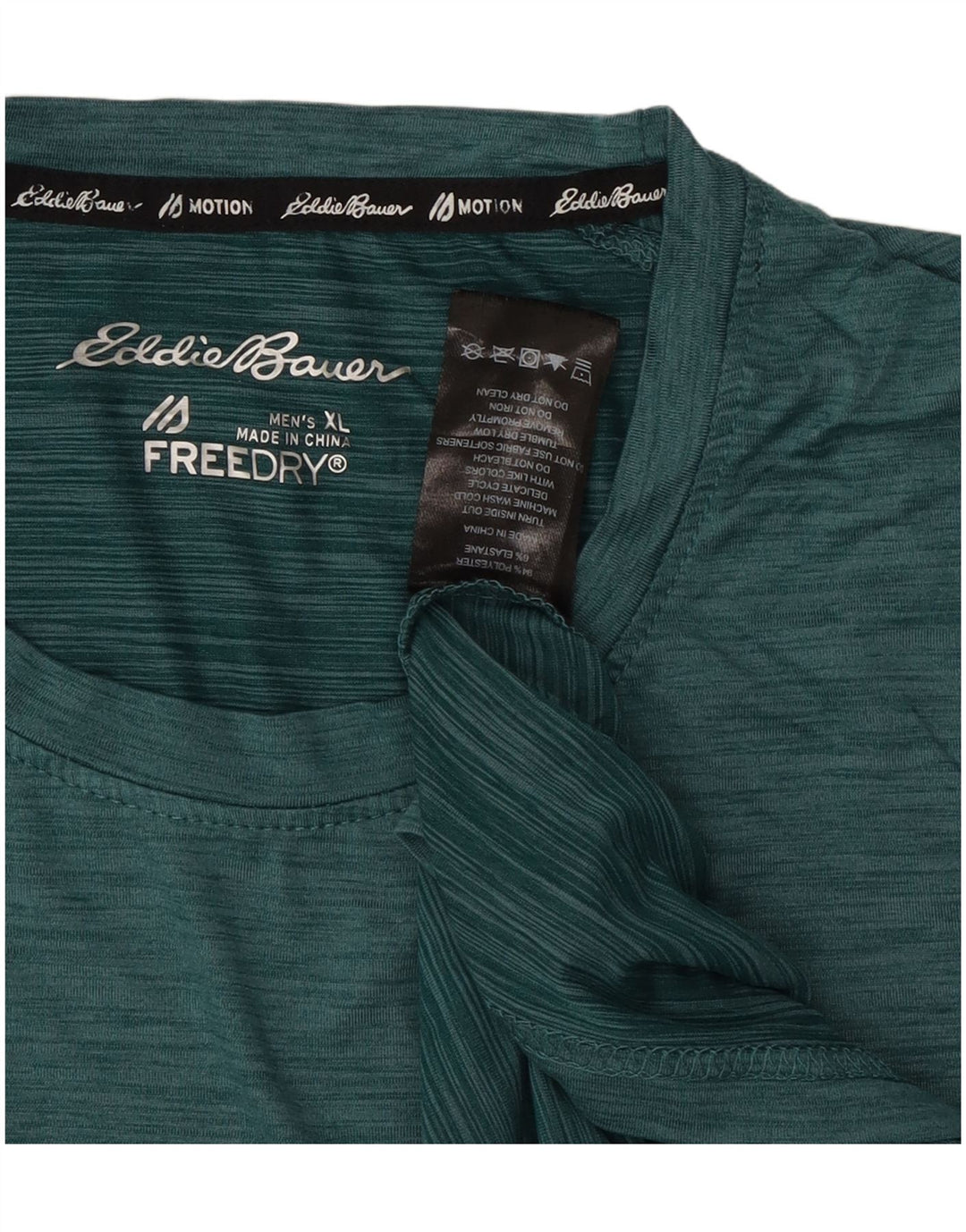 Camiseta masculina Eddie Bauer Top XL poliéster manchado verde