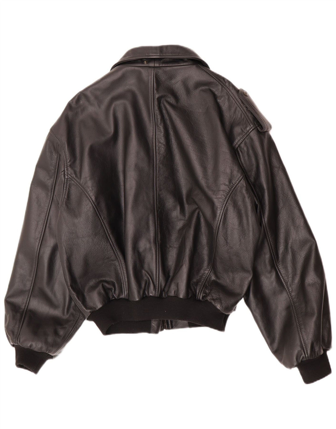 Jaqueta militar masculina vintage de couro sintético IT 48/50 preta média
