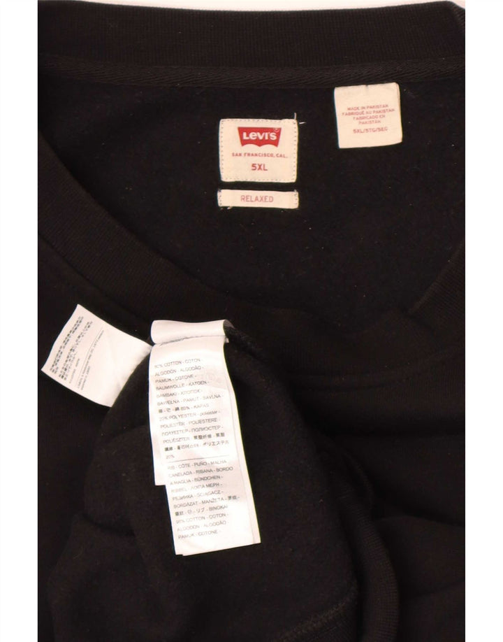 Moletom masculino Levi's com ajuste relaxado 5XL algodão preto