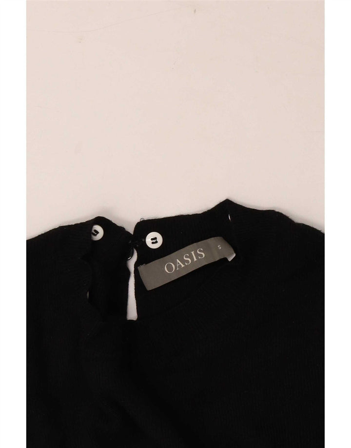 Top feminino Oasis manga 3/4 UK 8 pequeno preto