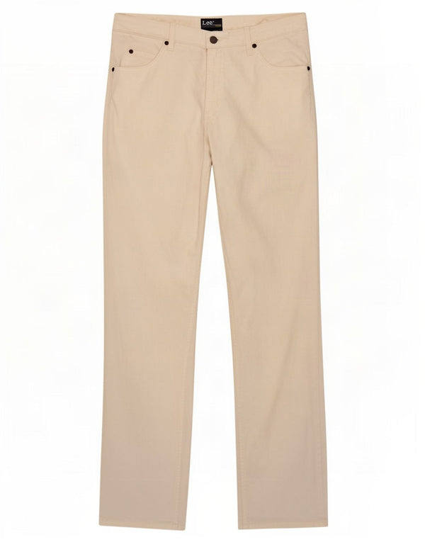 Lee Mens Brooklyn Straight Jeans W32 L34 Algodão Branco