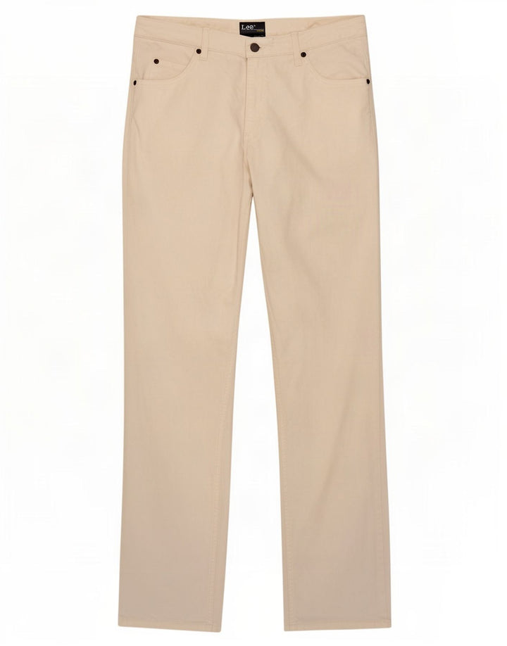 Lee Mens Brooklyn Straight Jeans W32 L34 Algodão Branco