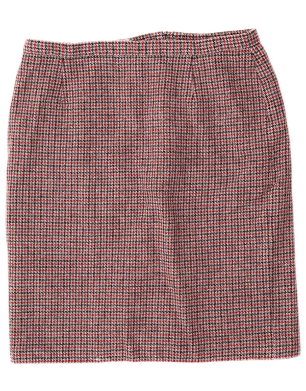 Saia lápis feminina Eastex UK 20 2XL W34 lã houndstooth multicolorida
