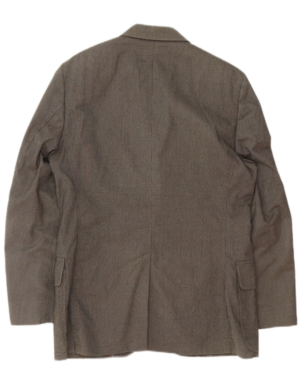 Jaqueta blazer masculina Massimo Dutti com 3 botões EU 48 algodão marrom médio